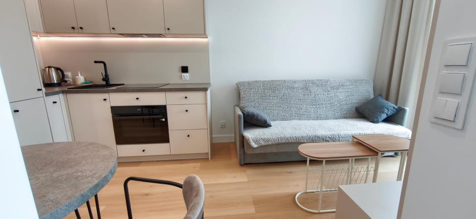 Bed, Coffee/tea facilities, Kitchen or kitchenette, Living room, Photo of the whole room, Seating area, Dining area, dishwasher