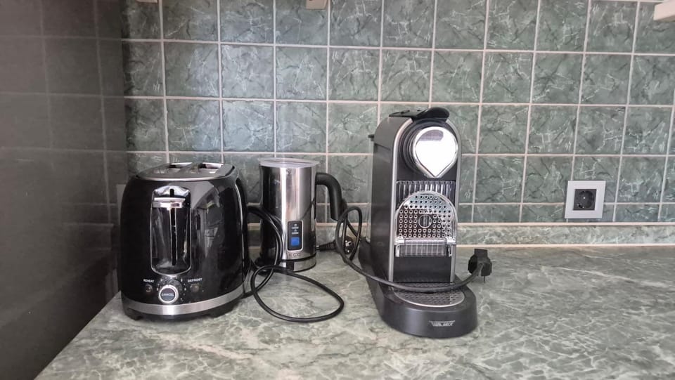 Kitchen or kitchenette, toaster