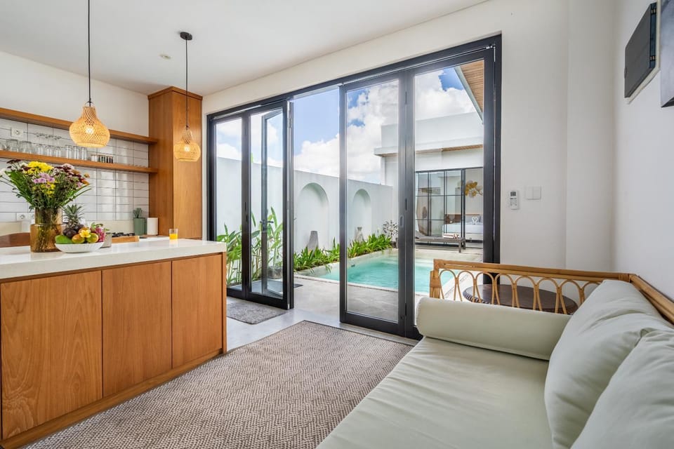 Living room, Seating area, Pool view, Swimming pool