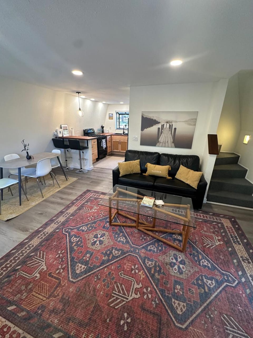 Kitchen or kitchenette, Living room, Dining area