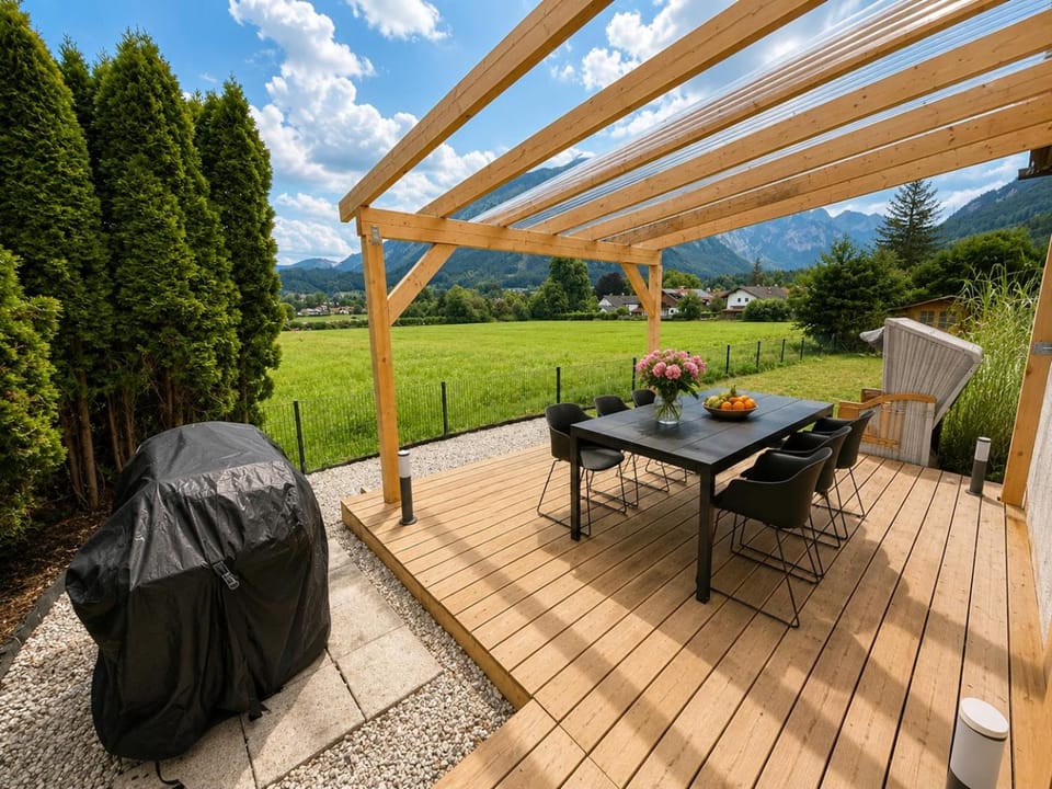 Day, Garden, Garden view, Mountain view
