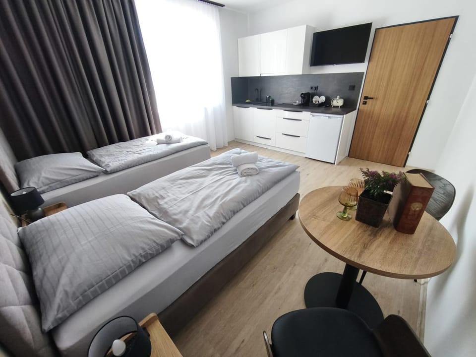 Bed, TV and multimedia, Coffee/tea facilities, View (from property/room), Kitchen or kitchenette, Photo of the whole room, Seating area, Bedroom, internet, internet, stove, towels