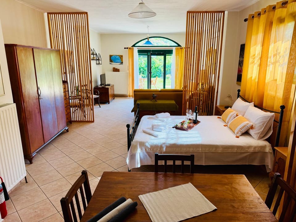 Property building, Bed, Living room