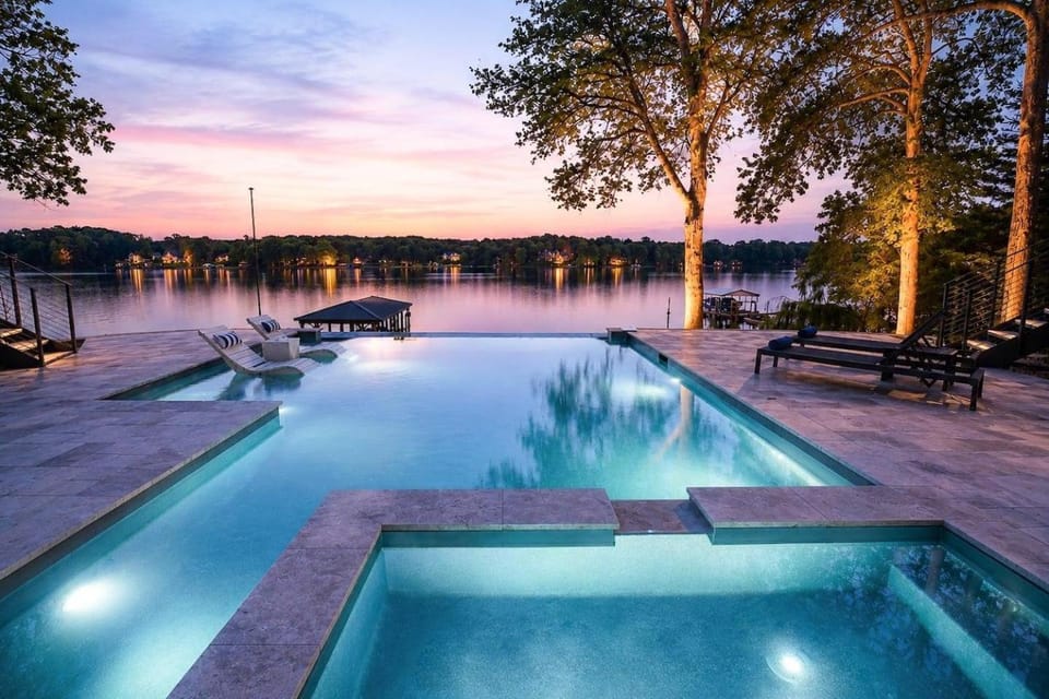 Lake view, Pool view, Sunset