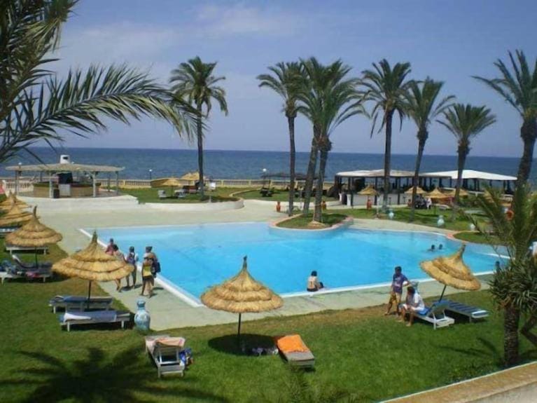 Beach, Pool view, Swimming pool, sunbed