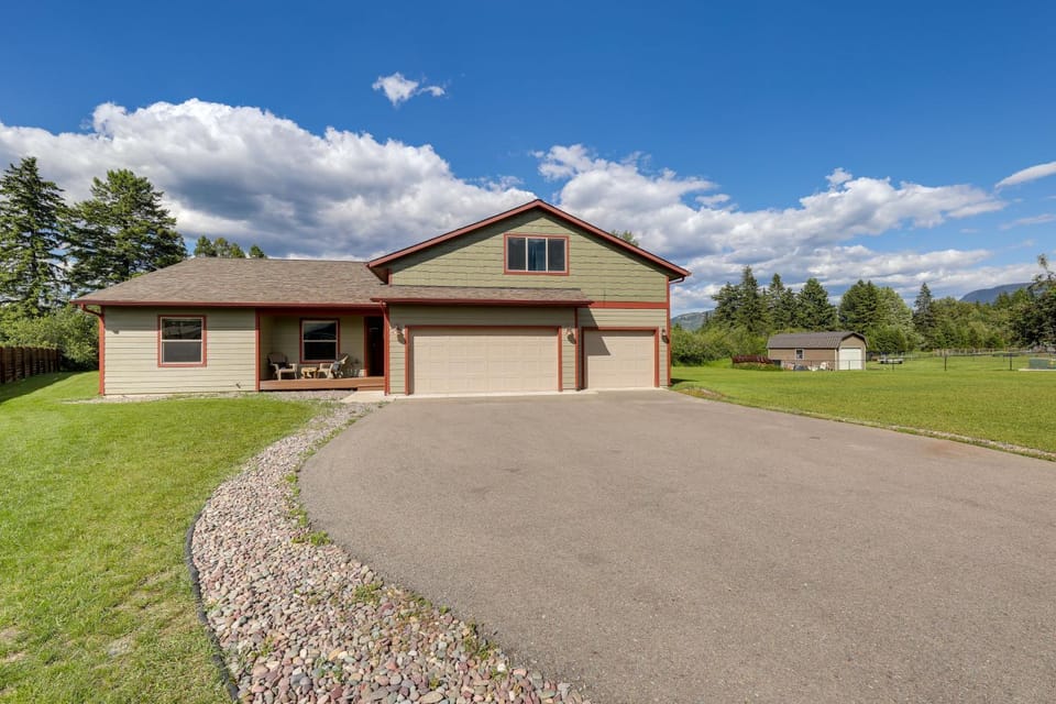 4 Mi to Dtwn! Columbia Falls Home w/ Spacious Yard House in Glacier National Park