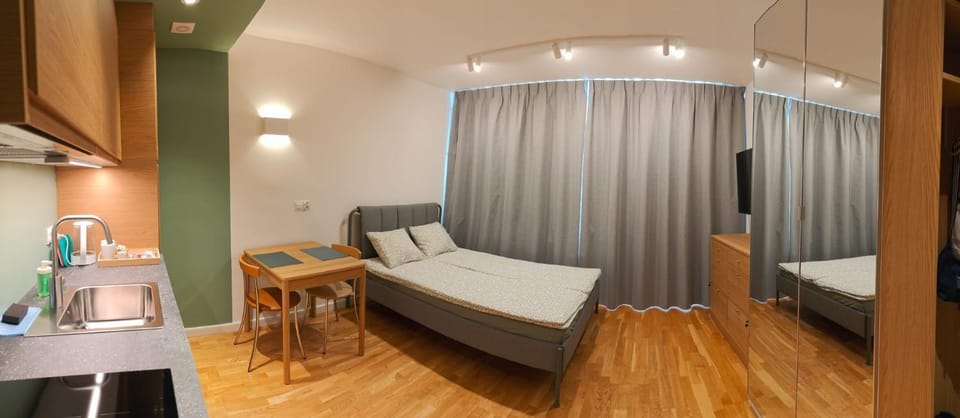 Kitchen or kitchenette, Living room, Bedroom