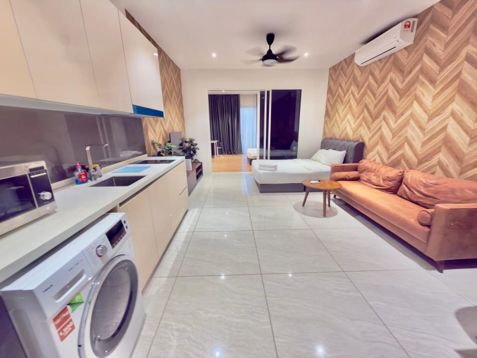Living room, kitchen