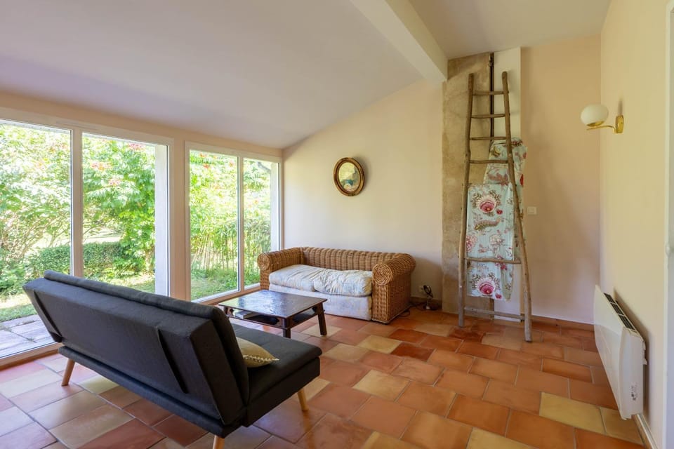 Living room, Seating area, Garden view