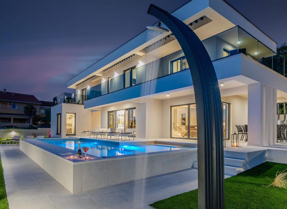 Property building, Patio, Pool view, Swimming pool