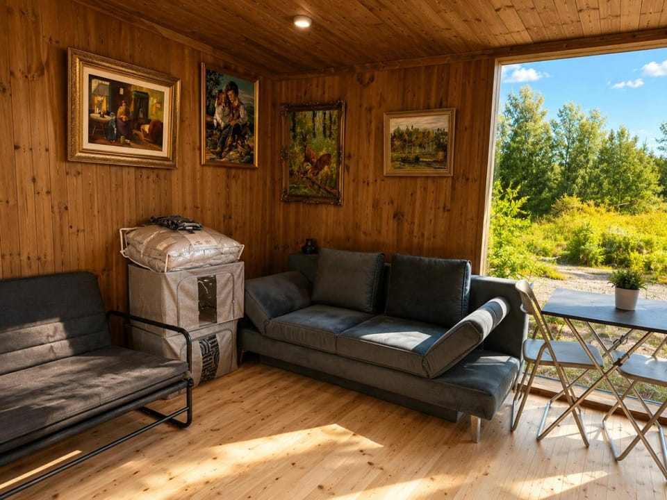 Hunters Cabin Panoramic Windows Hot Tub Projector Alpaca and Deer Park Cabin in Latvia