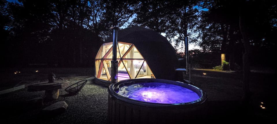 Night, Natural landscape, Garden, Hot Tub, Garden view