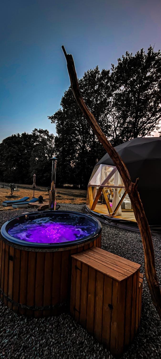 Night, Natural landscape, Hot Tub