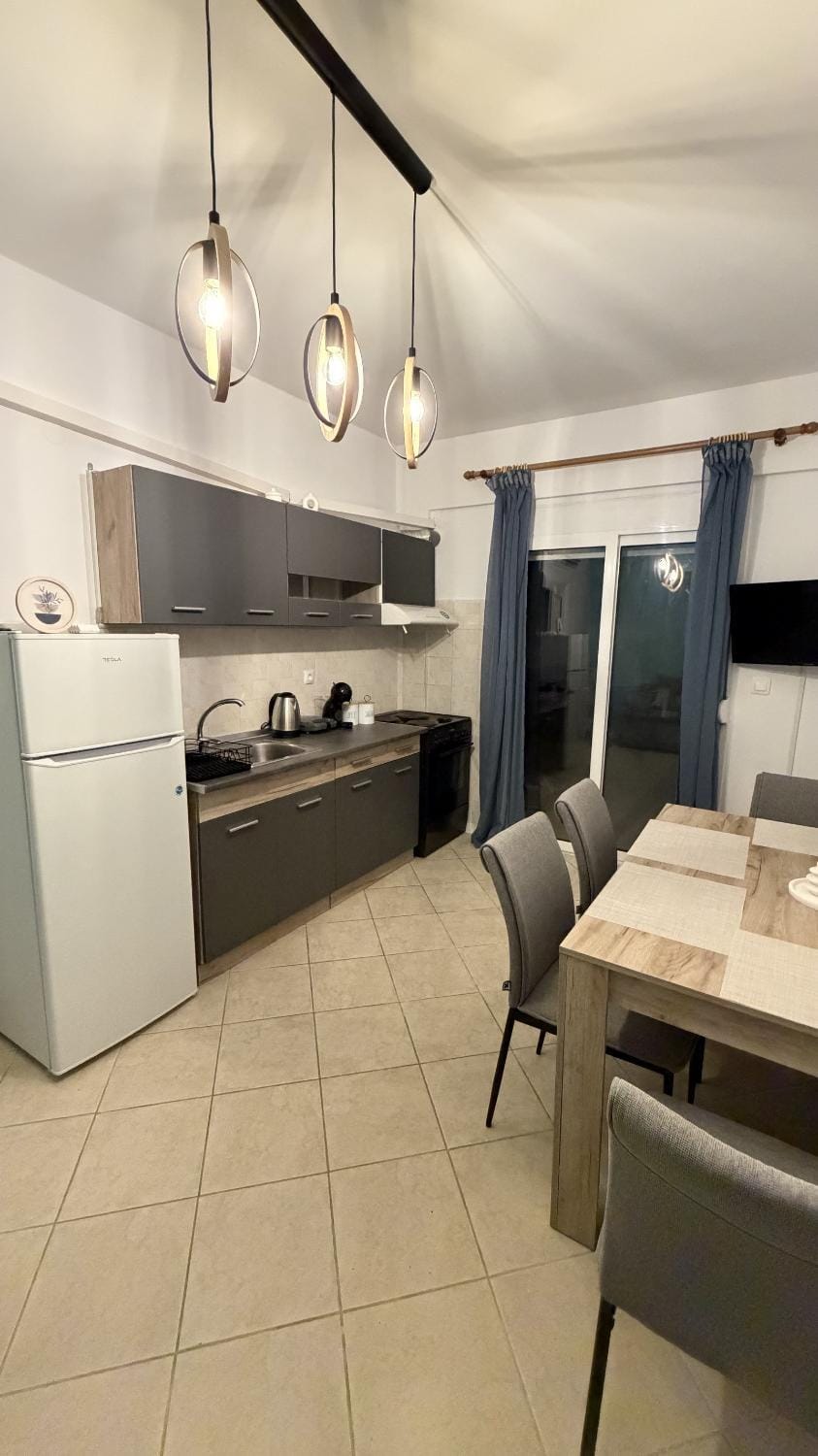 Living room, kitchen