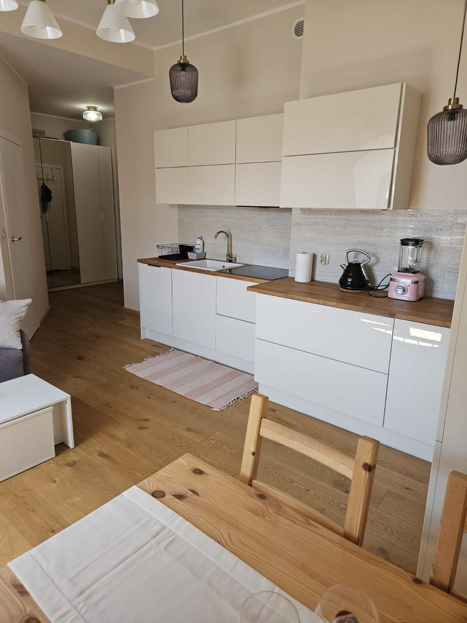 Kitchen or kitchenette, dishwasher
