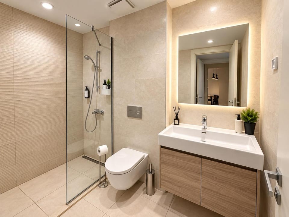 Shower, Toilet, Bathroom, towels