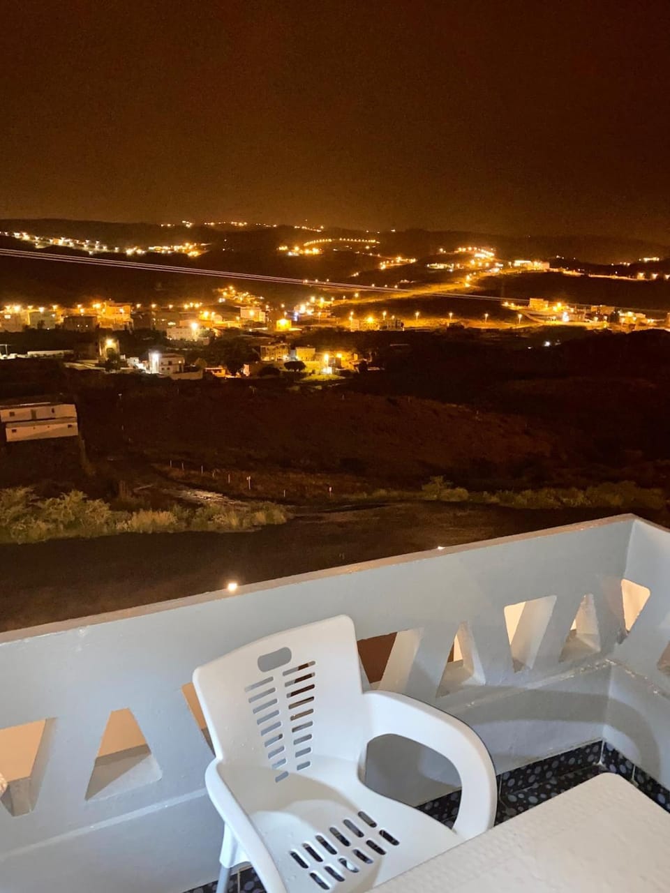 Night, View (from property/room), Balcony/Terrace, Seating area, City view
