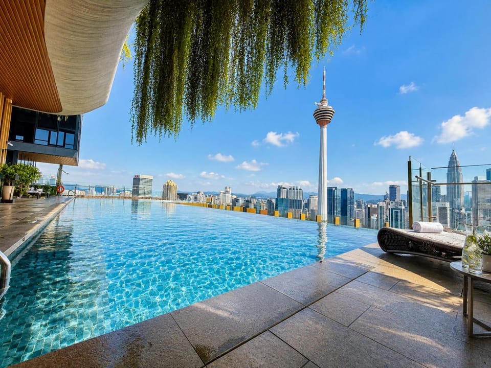 Property building, Patio, Day, Natural landscape, View (from property/room), Balcony/Terrace, Pool view, Swimming pool, Swimming pool, sunbed