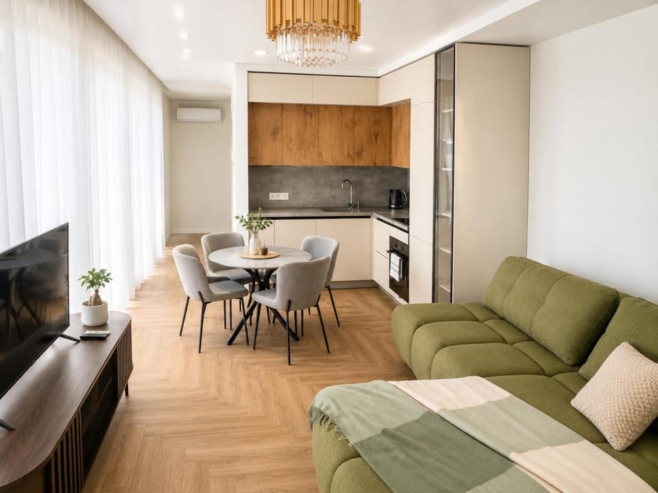 Kitchen or kitchenette, Living room, air conditioner