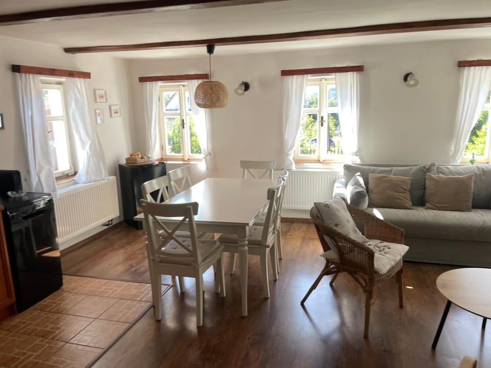 Kitchen or kitchenette, Living room, Dining area, oven