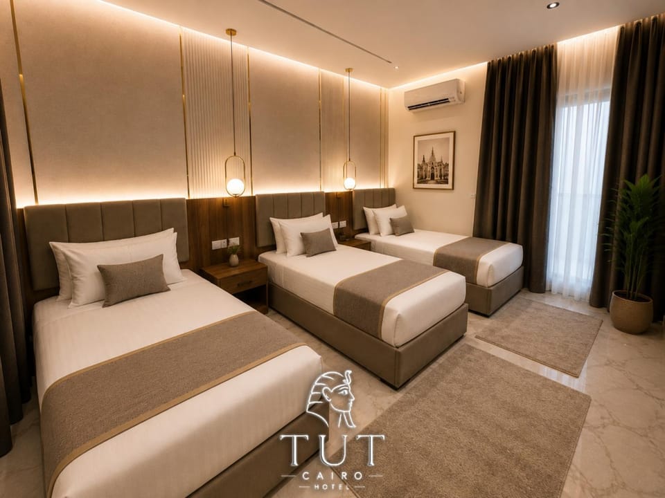 Bed, Photo of the whole room, Bedroom, towels, air conditioner