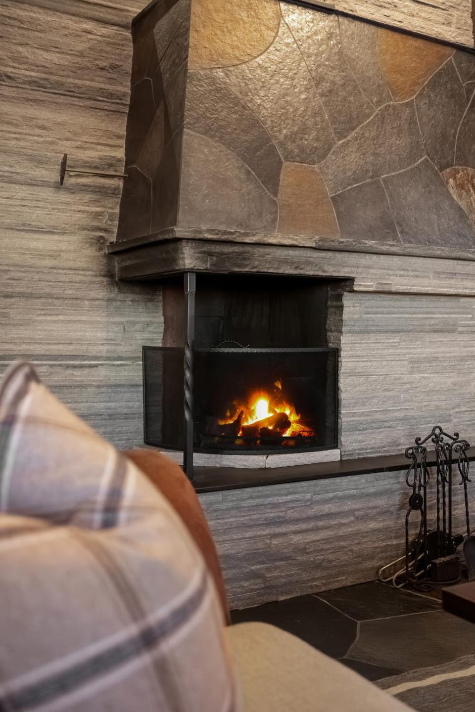 Living room, fireplace