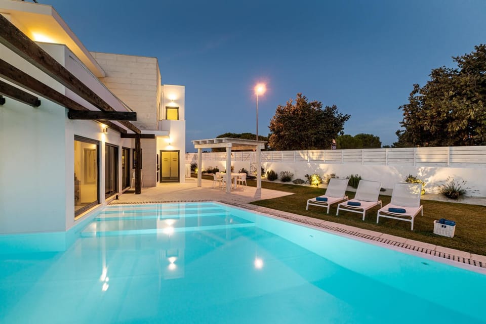 Property building, Living room, Swimming pool