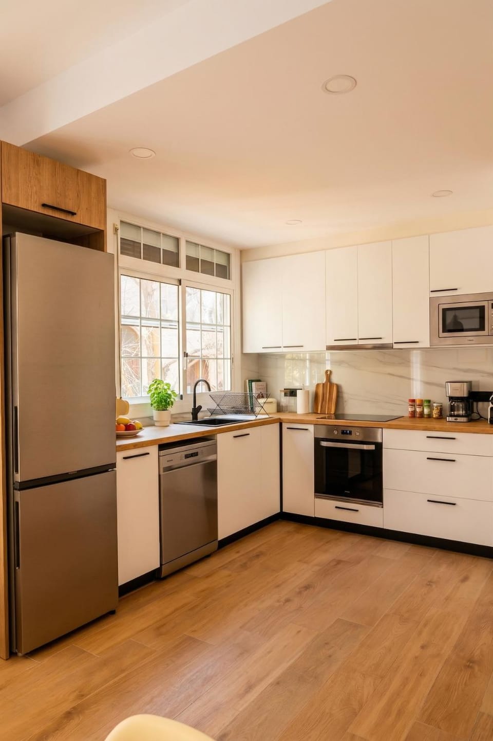 Kitchen or kitchenette, dishwasher, oven, stove, toaster