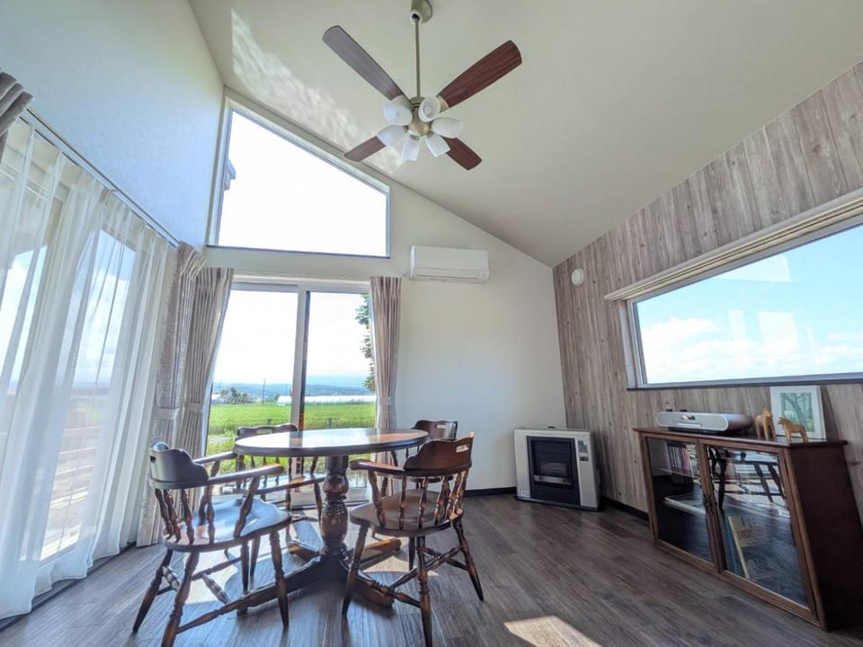 Living room, Dining area, Mountain view, fireplace, air conditioner