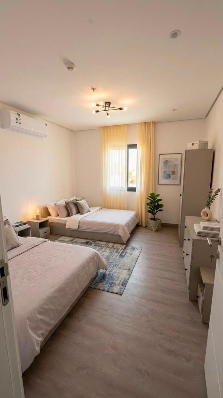 Bed, Photo of the whole room, Bedroom, air conditioner