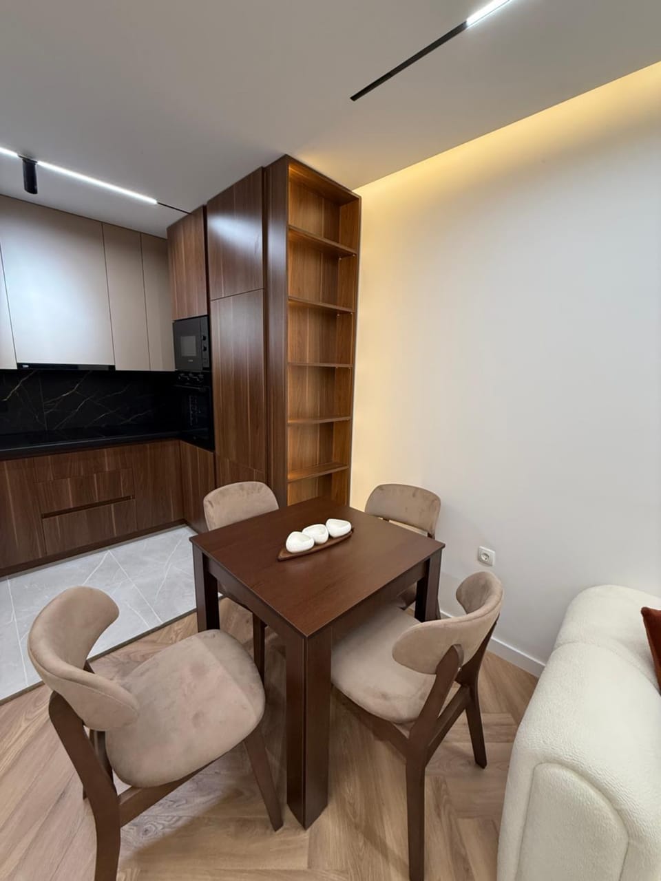 Living room, kitchen