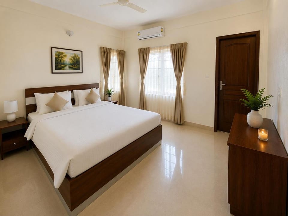 Photo of the whole room, air conditioner
