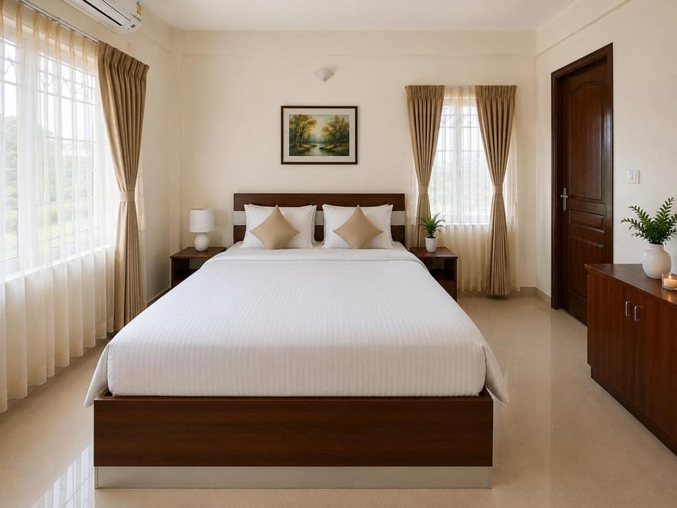 Photo of the whole room, air conditioner