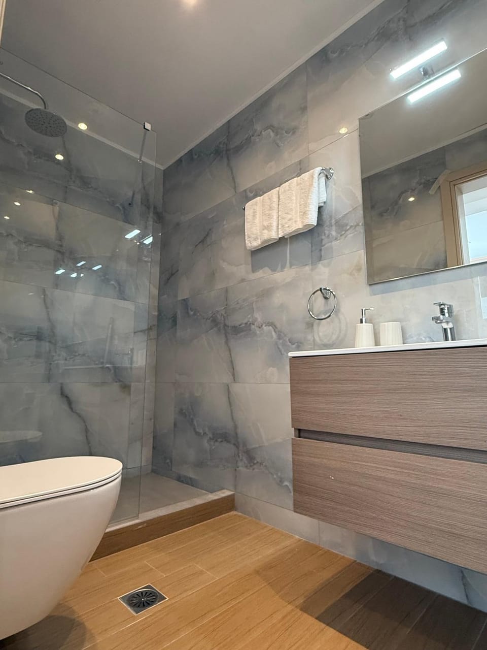 Shower, Toilet, Bathroom, towels