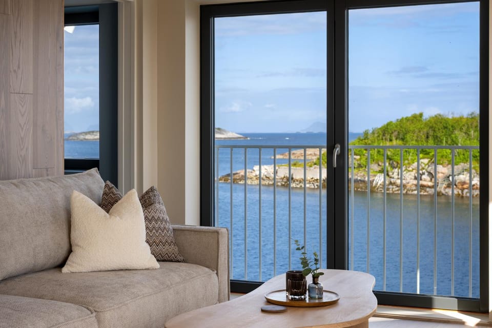 View (from property/room), Living room, Seating area, Sea view