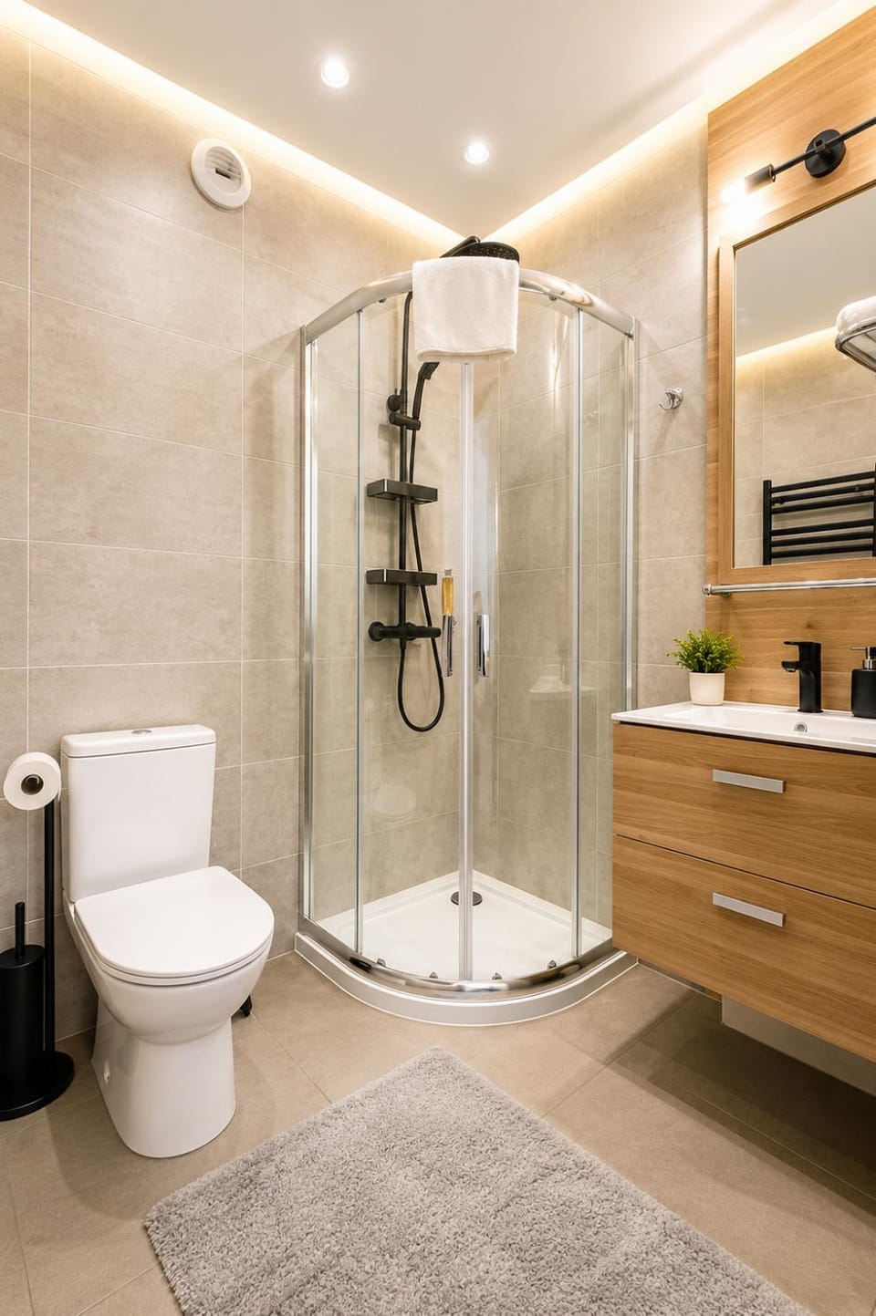 Shower, Toilet, Bathroom, towels