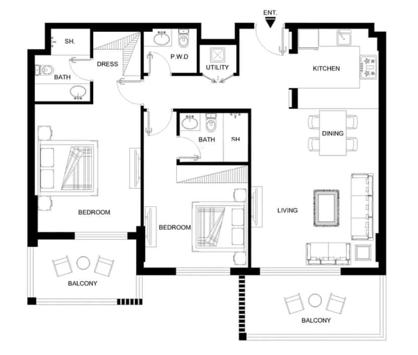 Free housekeeping visits during your stay - StayShort - Stylish 2 Bed Apartment in Silicon Oasis for 6 with Balcony Apartment in Dubai