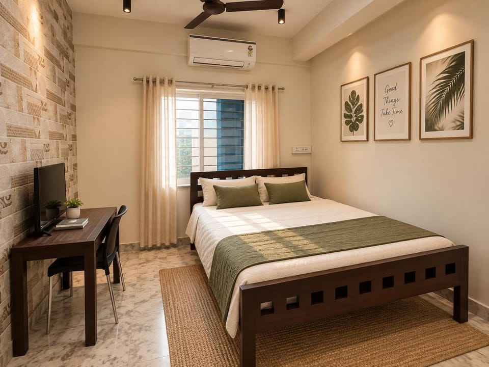 Bed, Bedroom, air conditioner