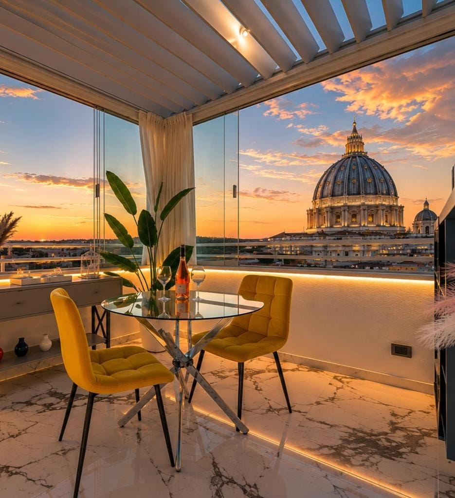 Living room, Seating area, City view