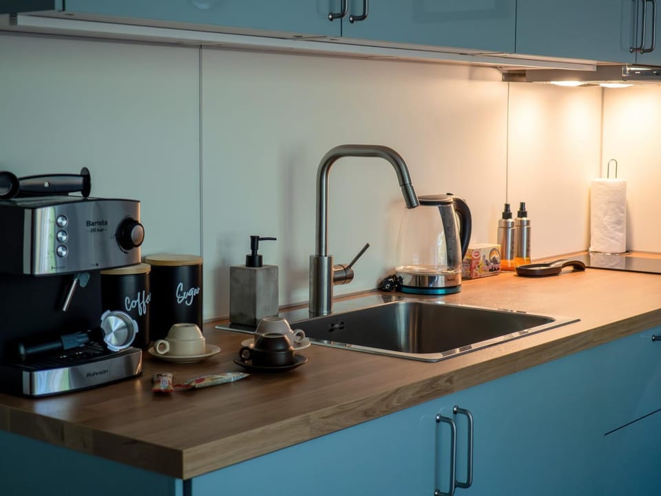 Coffee/tea facilities, Kitchen or kitchenette, minibar, stove