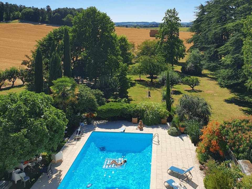 Natural landscape, Garden, Swimming pool