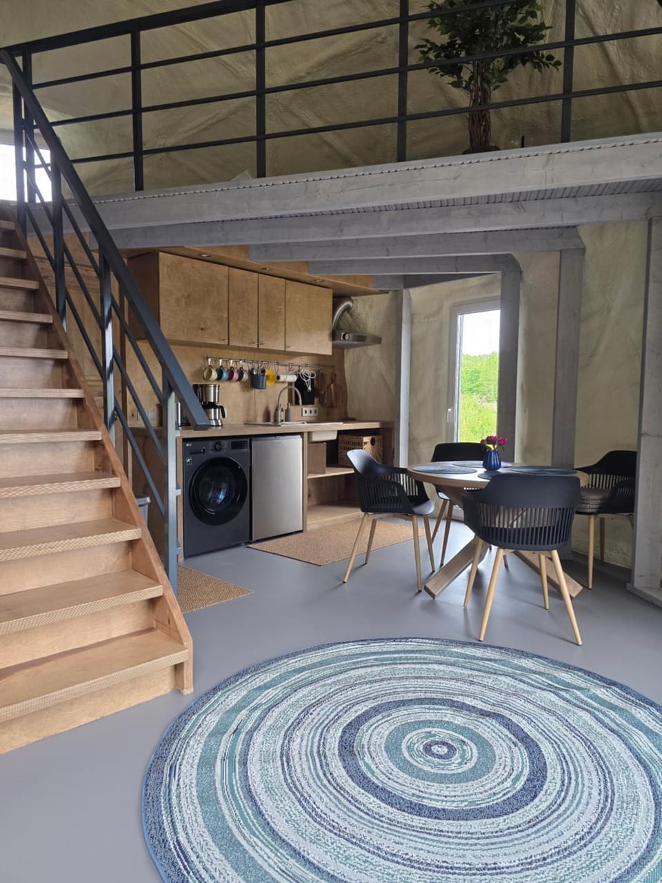 Kitchen or kitchenette, Dining area, washing machine