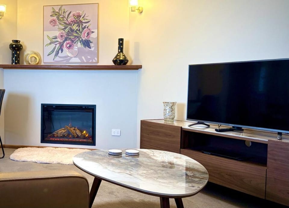 New Bathroom, Dressing Room and Electric Fireplace Villa in Tasmania