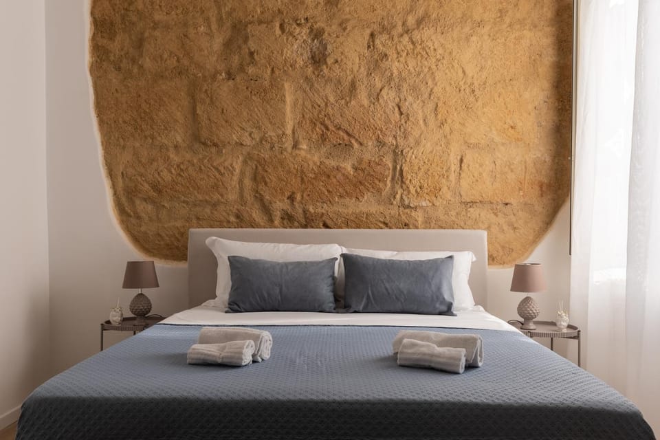 Bed, Photo of the whole room, Bedroom, towels, air conditioner