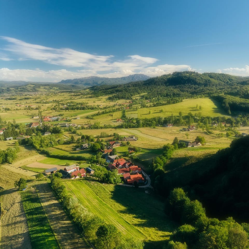 Nearby landmark, Spring, Day, Natural landscape, Bird's eye view, Mountain view