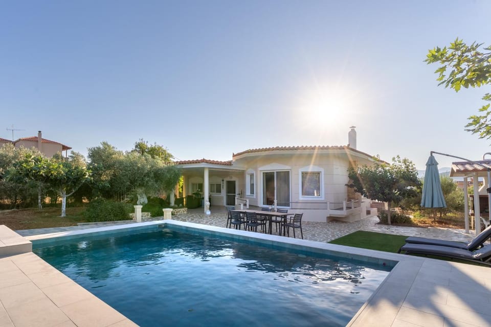 Property building, Living room, Swimming pool
