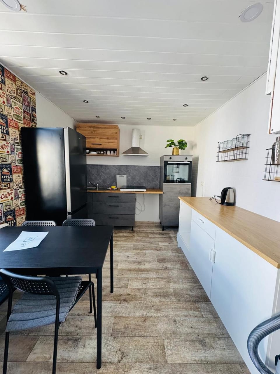 Kitchen or kitchenette, stove, kitchen