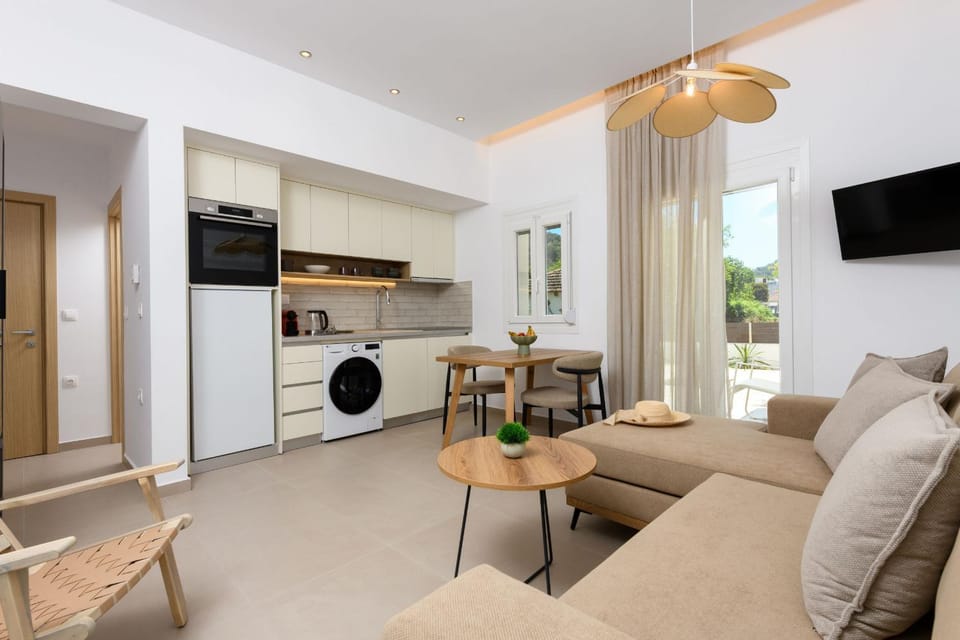 Living room, kitchen