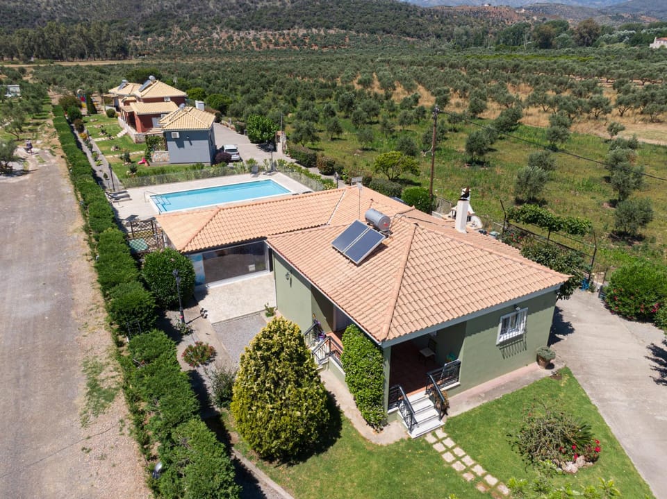 Property building, Spring, Natural landscape, Bird's eye view