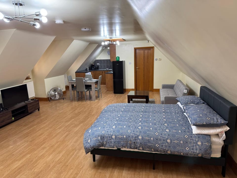Bed, TV and multimedia, Seating area, Dining area, Bedroom